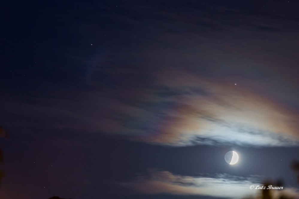 Mond mit Saturn und Jupiter (v.l.n.r.)